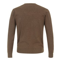 Pull Col V Coton Taupe