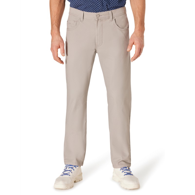 Pantalon Coton Elasthanne Taupe Clair