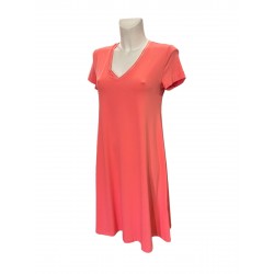 Robe Saumon Viscose Elasthanne