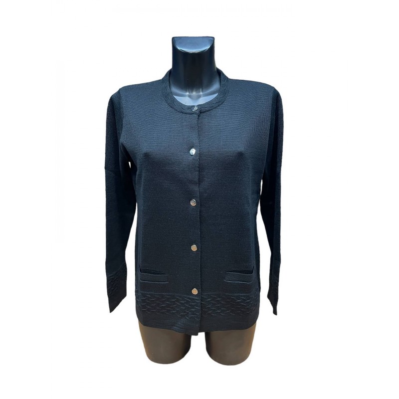 Cardigan Acrylique Laine Noir