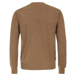 Pull Coton Col V Camel