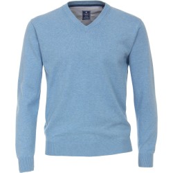 Pull Coton Col V Ciel