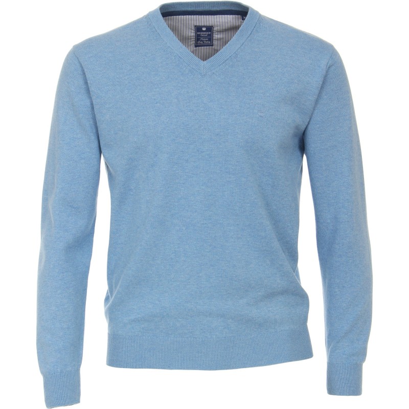 Pull Coton Col V Ciel