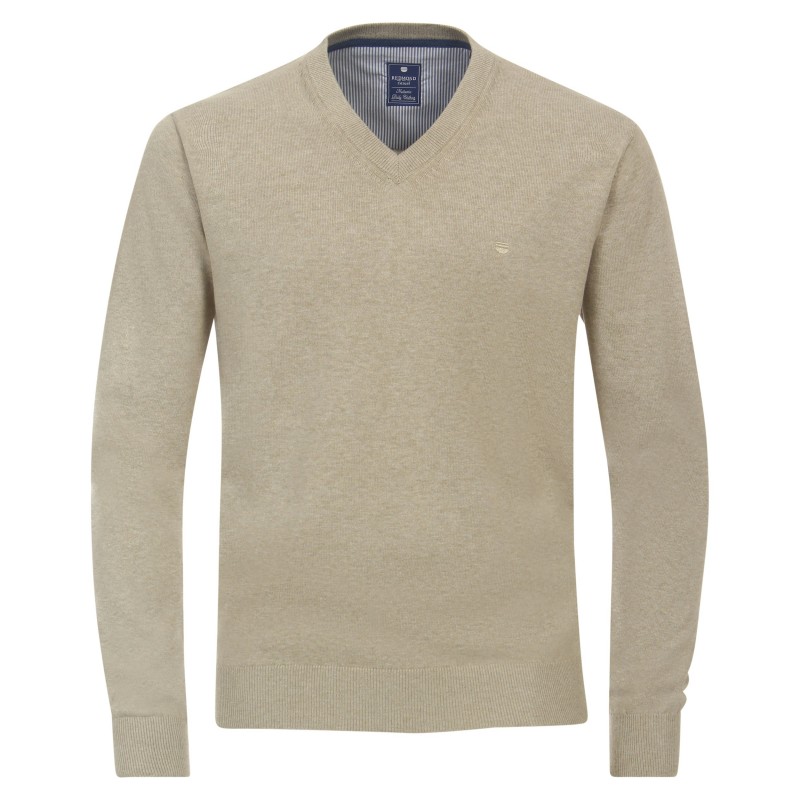 Pull Coton Col V Ficelle