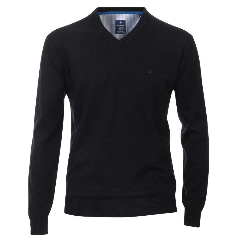Pull Coton Col V Marine