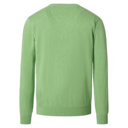 Pull Coton Col V Pomme