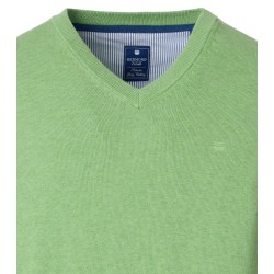 Pull Coton Col V Pomme