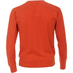 Pull Coton Col V Rouille