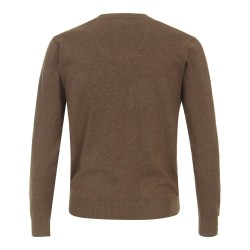 Pull Coton Col V Taupe