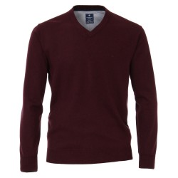 Pull Coton Col V Vin