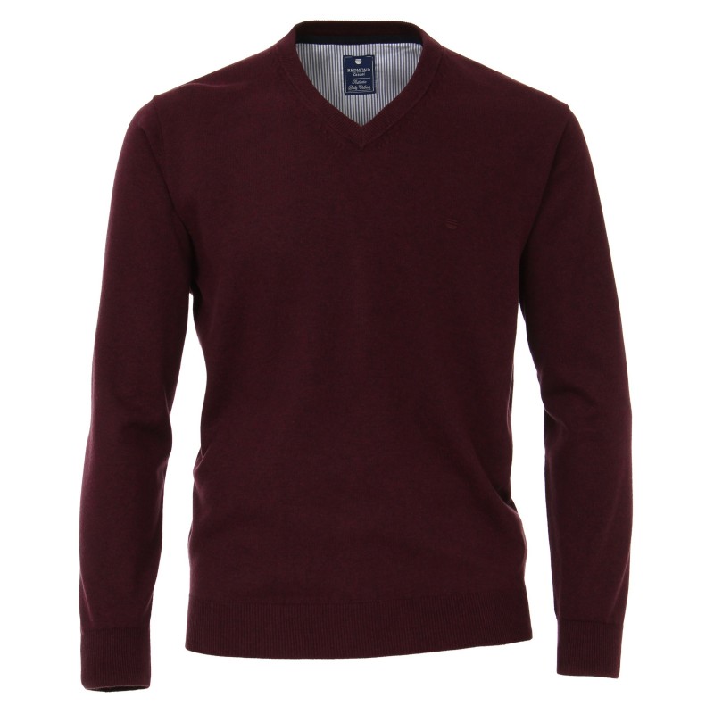 Pull Coton Col V Vin