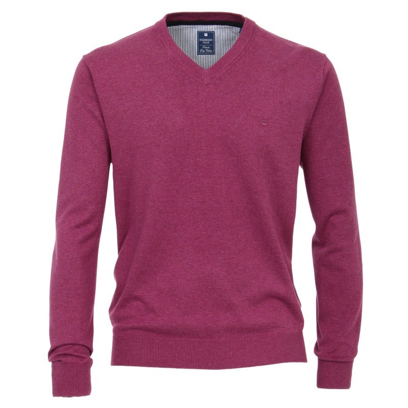 Pull Coton Col V Violet