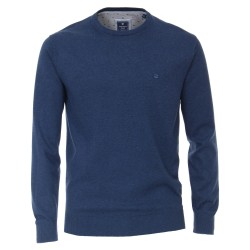 Pull Coton Col Rond Indigo