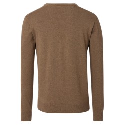 Pull Coton Col Rond Taupe