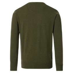 Pull Coton Col Rond Vert