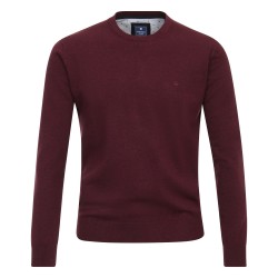 Pull Coton Col Rond Vin