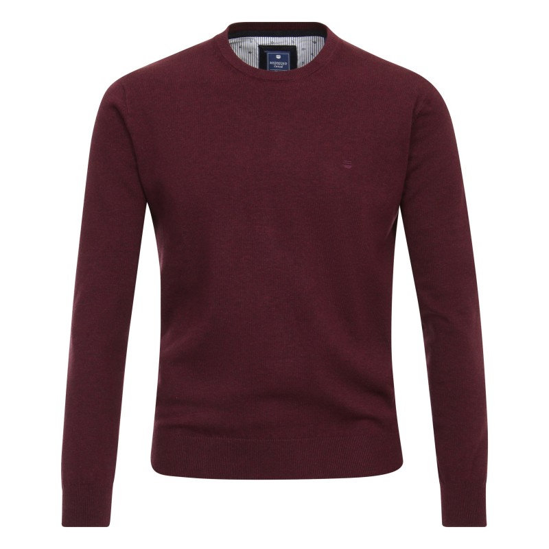 Pull Coton Col Rond Vin