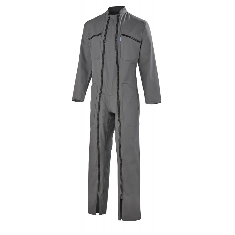 Combinaison 2 Fermetures Polyester/Coton Gris