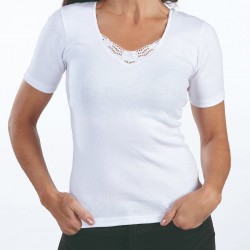 Chemise MC Blanc en Coton