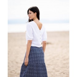 Cardigan Lin Coton Blanc