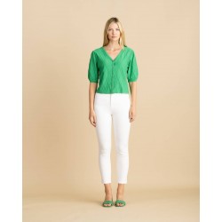 Cardigan Lin Coton Vert