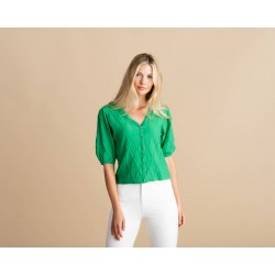 Cardigan Lin Coton Vert