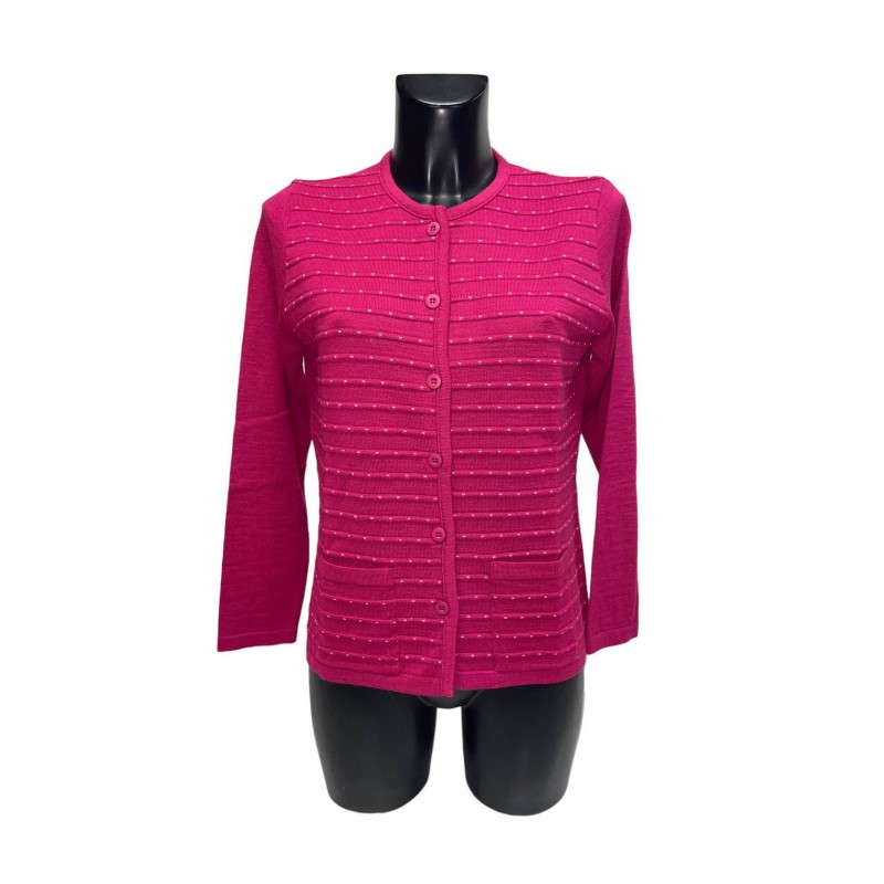 Cardigan Fushia Laine Polyacrylique