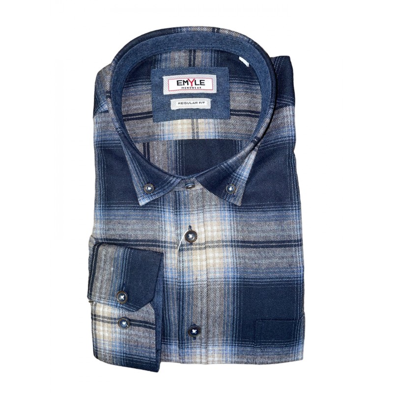 Chemise Coton Polyester Marine