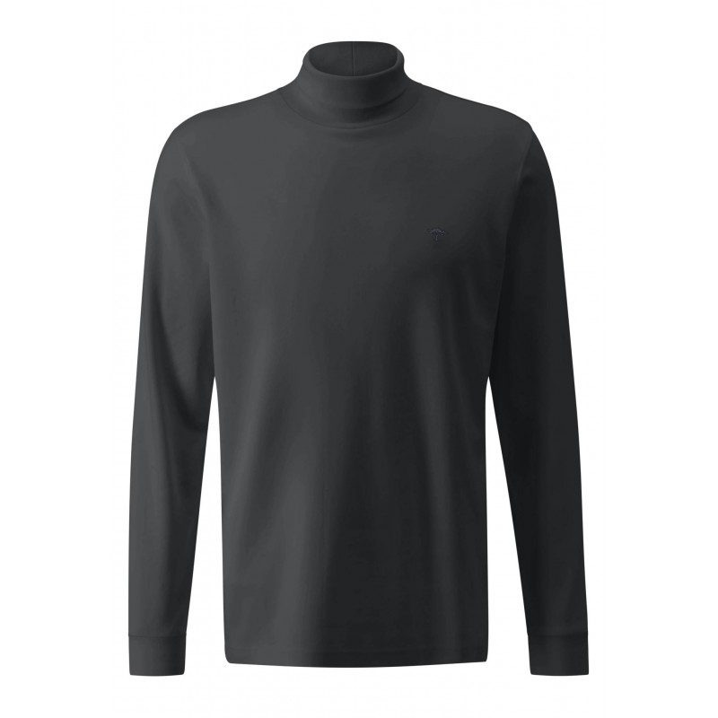 T-shirt Col Roulé Coton Noir