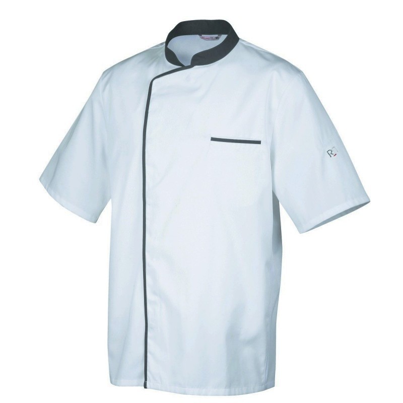Veste de cuisine Blanc avec liseré Gris